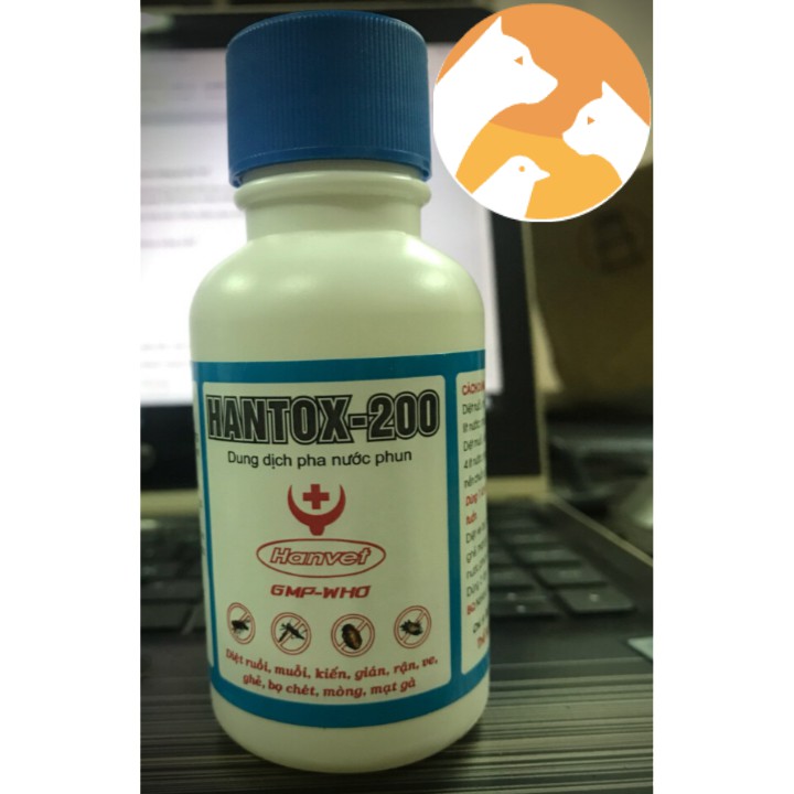 [Mã SR11JUNE5 giảm 20K đơn 50K] HANTOX – 200 [100 ml] Thuốc diệt muỗi, ruồi, ve, bọ chét, rận, mạt gà, gián, kiến.