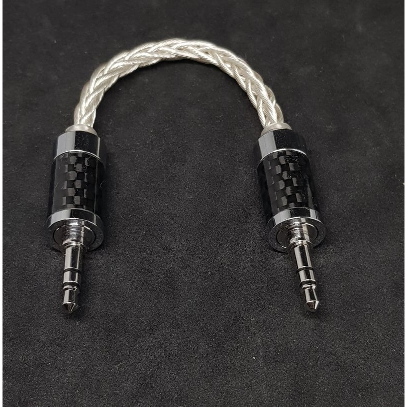Dây cáp tín hiệu đồng mạ bạc OFC 1.2mm tết 8 kết nối AMPs -  IC 3.5mm ra 3.5mm mạ Rhodium