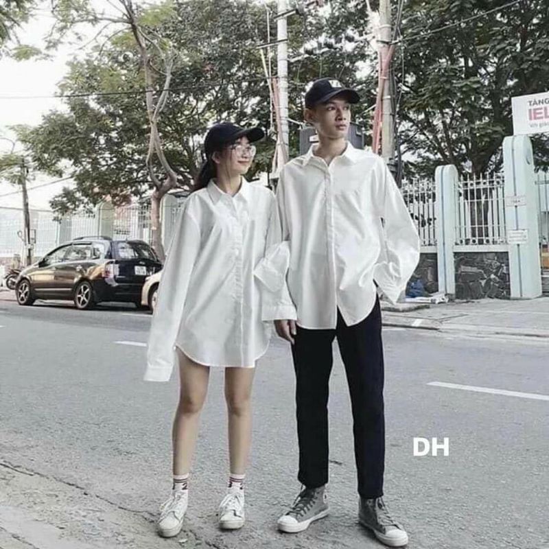 áo sơ mi trắng học sinh.( đen,trắng,)hs