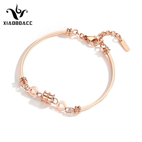 XiaoboACC Vòng Đeo Tay Bằng Thép Titan Thời Trang Hàn Quốc Xinh Xắn