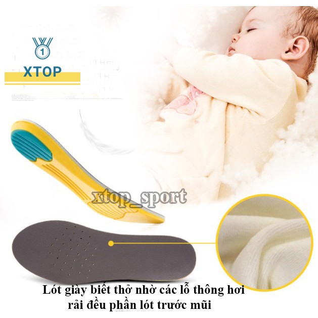 Miếng lót giày hút mùi thoáng khí bằng cao su non tiện dụng cho nam và nữ, Có Gel chống xóc XTOP L659