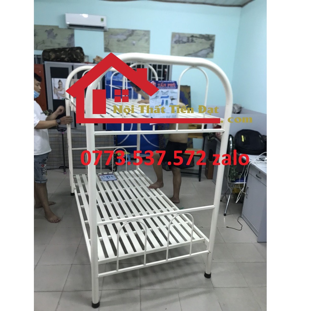 Giường Tầng Sắt Tròn Ngang 80CM,1M,1M2,1M4,1M6 Dài 2M Bao Ship Và Rap Nội Thành HCM Mới Tại Xưởng HCM