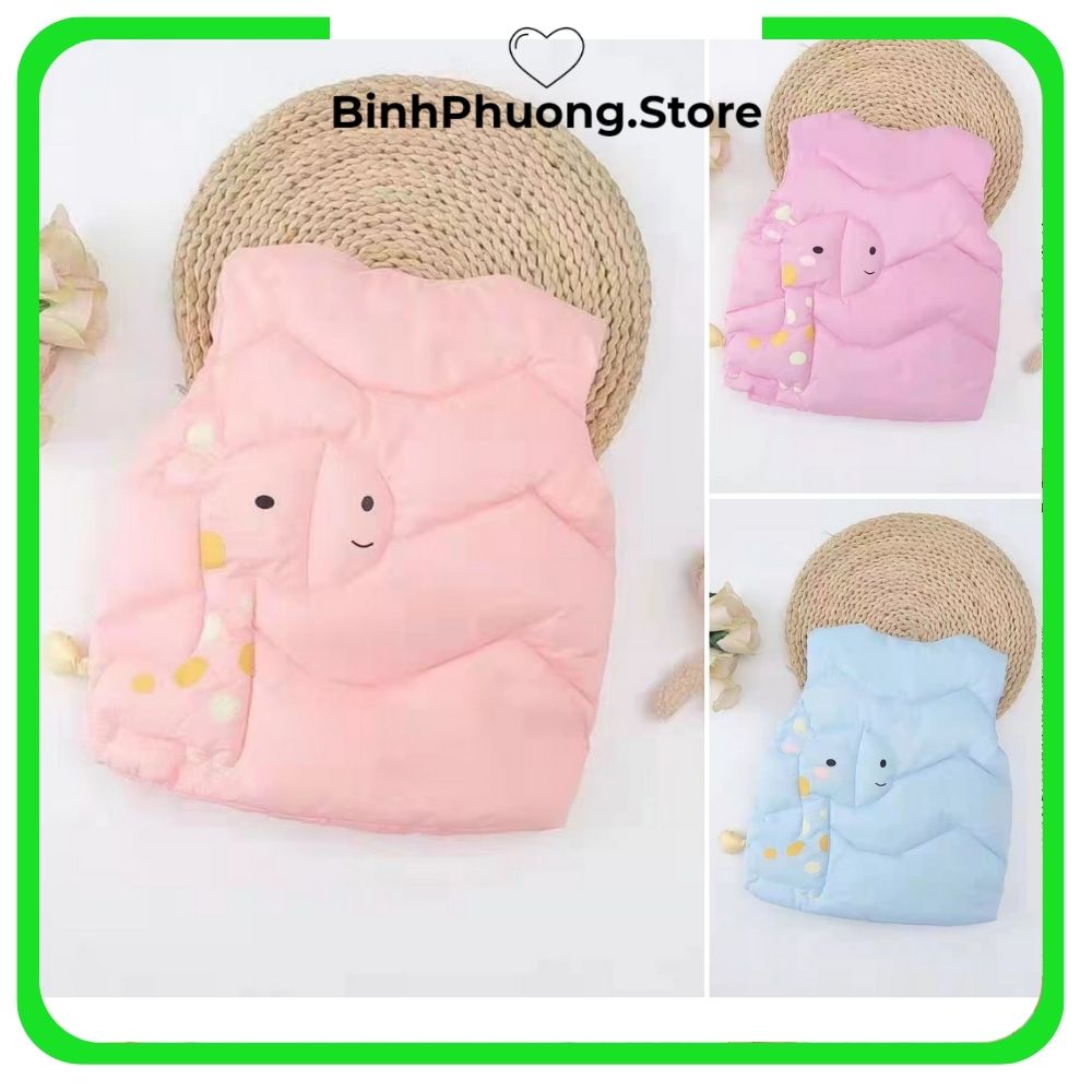 Áo Phao Cho Bé, Áo Khoác Gile Phao Cho Bé Gái Trai Hình Hươu Cao Cổ Phong Cách Hàn Quốc 1 2 3 4 tuổi BinhPhuong.Store