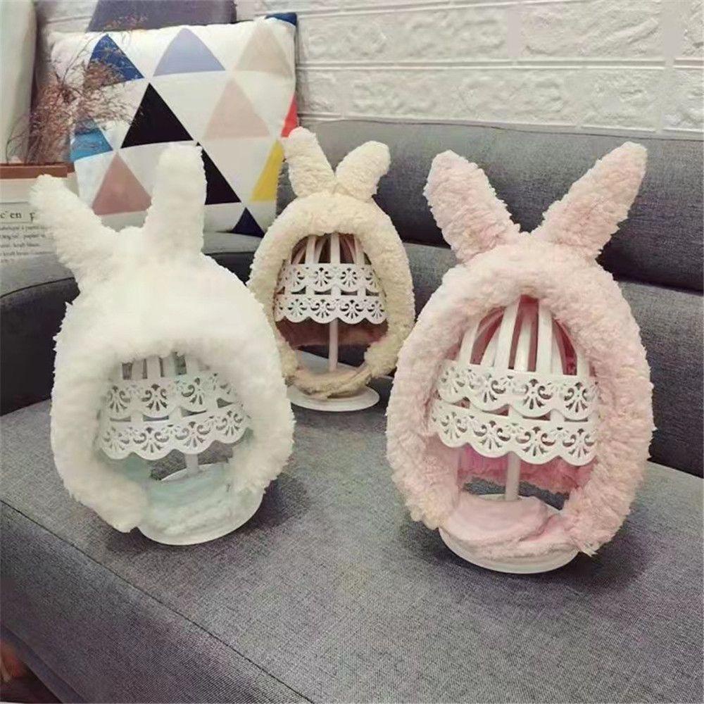 SUMU Mũ Len Dệt Kim Đính Tai Thỏ Bằng Nhung Thời Trang Mùa Đông Ấm Áp