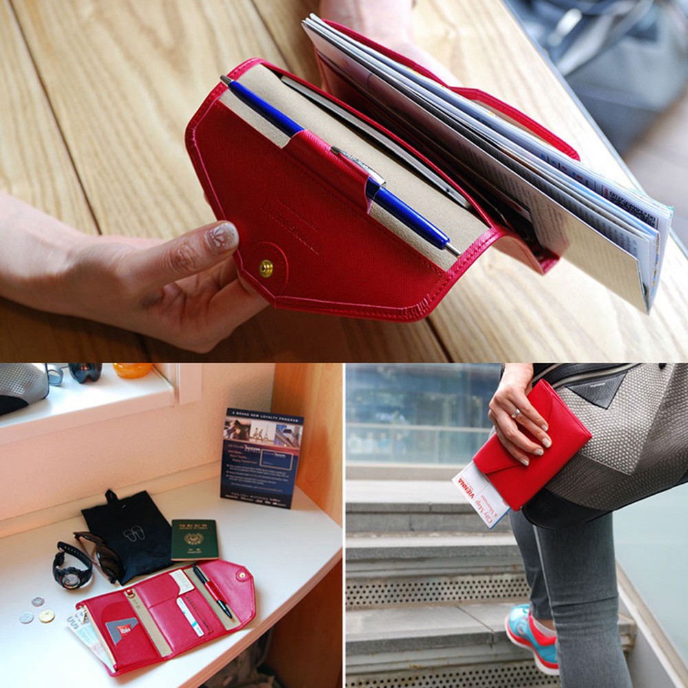 Ví Giả Da Đựng Hộ Chiếu / Thẻ Tín Dụng Du Lịch Tiện Lợi