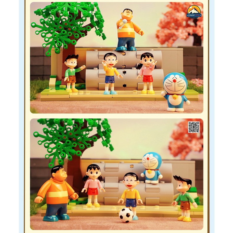 Đồ chơi lắp ráp xếp hình Doraemon và những người bạn ở công viên kỷ niệm K20409 chính hãng Keeppley