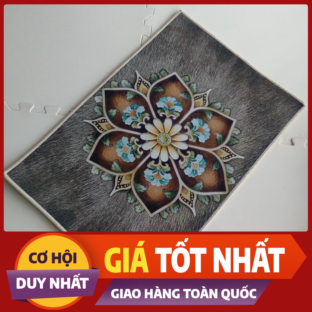 Thảm Chùi Chân 3D  Mẫu Hoa Đẹp,Chất Nỉ Nhung, Thấm Nước, Chống Trơn Trượt, Kích Thước 40x60cm