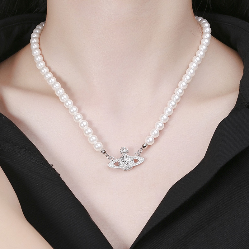 Vòng cổ Choker đính ngọc trai nhân tạo sang trọng phong cách cổ điển cho nữ