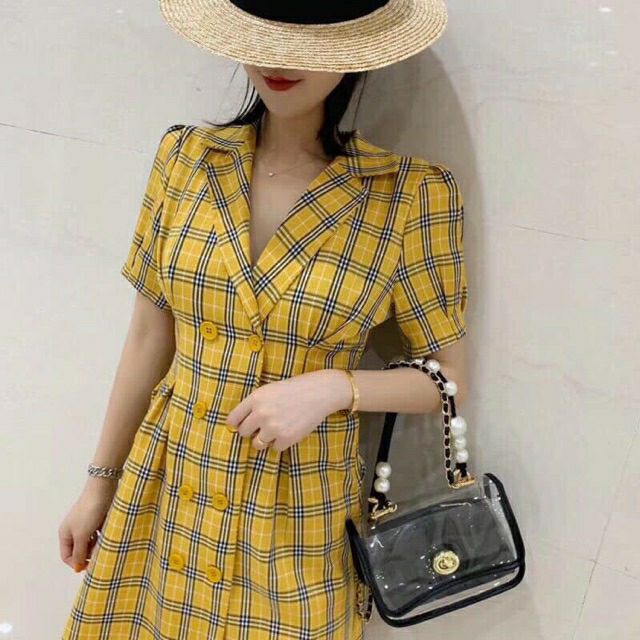 Đầm vest kẻ caro ulzzang