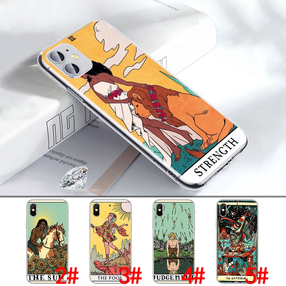 Ốp điện thoại TPU mềm họa tiết lá bài Tarot cho iPhone XS Max XR X 11 Pro 7 8 6 6S Plus 222C