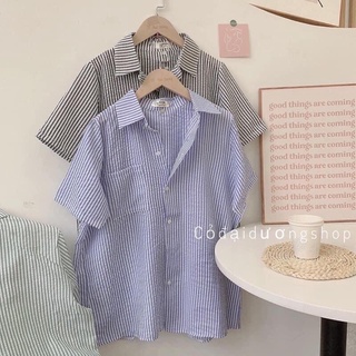 Aó cộc tay sơ mi kẻ phong cách