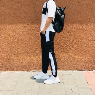 [Nhập mã ALEG6789 giảm 19k] Quần Jogger vải Âu túi hộp sọc trắng Alego