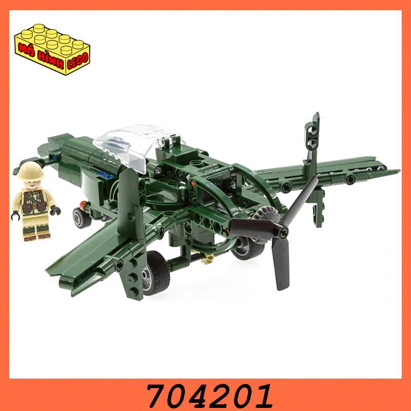 Đồ chơi xếp hình lego giá rẻ Sembo block mô hình các loại máy bay chiến đấu cánh quạt chiến tranh thế giới