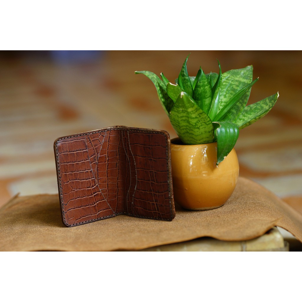 Ví nam nữ RAM Leather handmade da bò iatlia cao cấp khắc Trống Đồng Việt Nam xanh lá