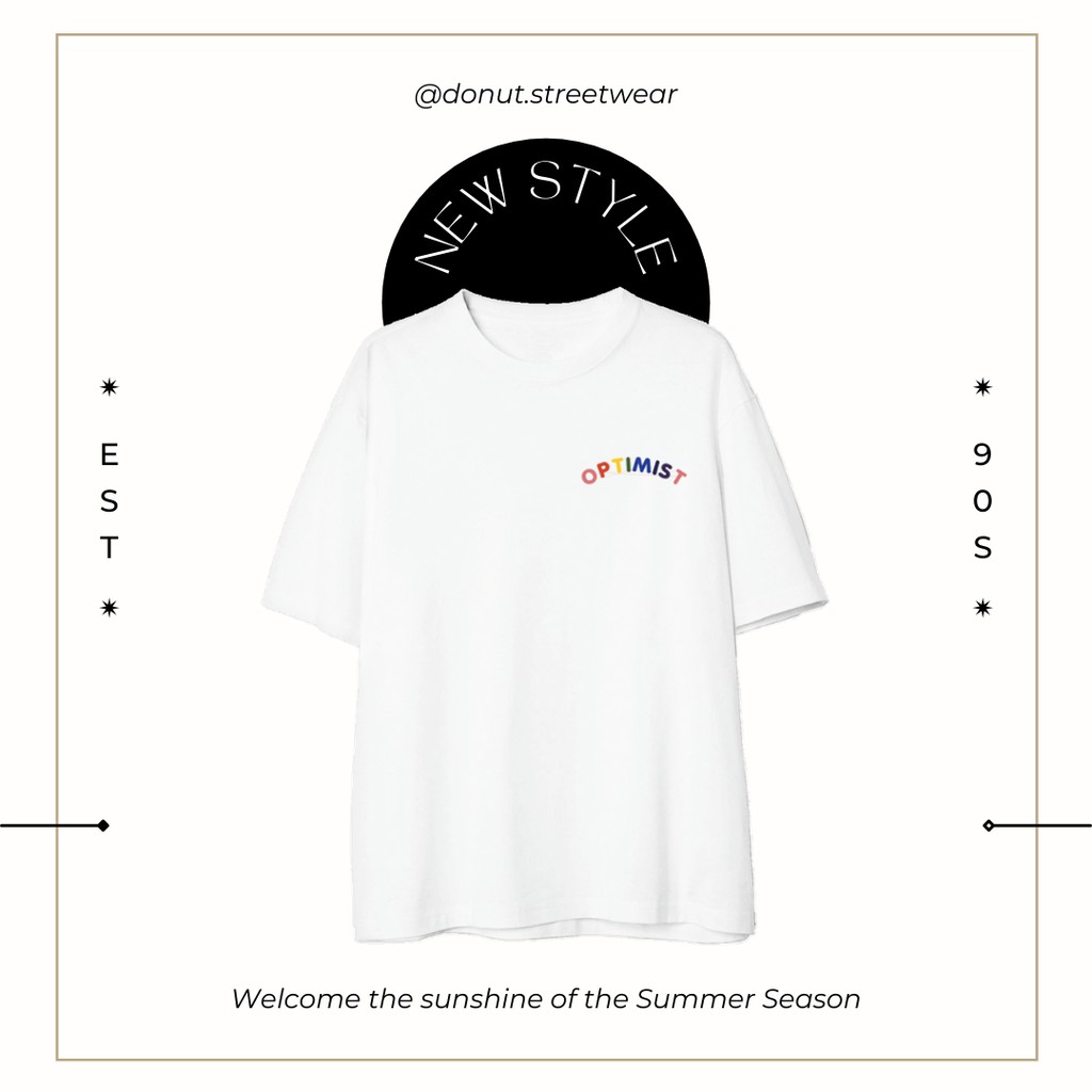 Áo thun thêu cotton unisex OPTIMIST