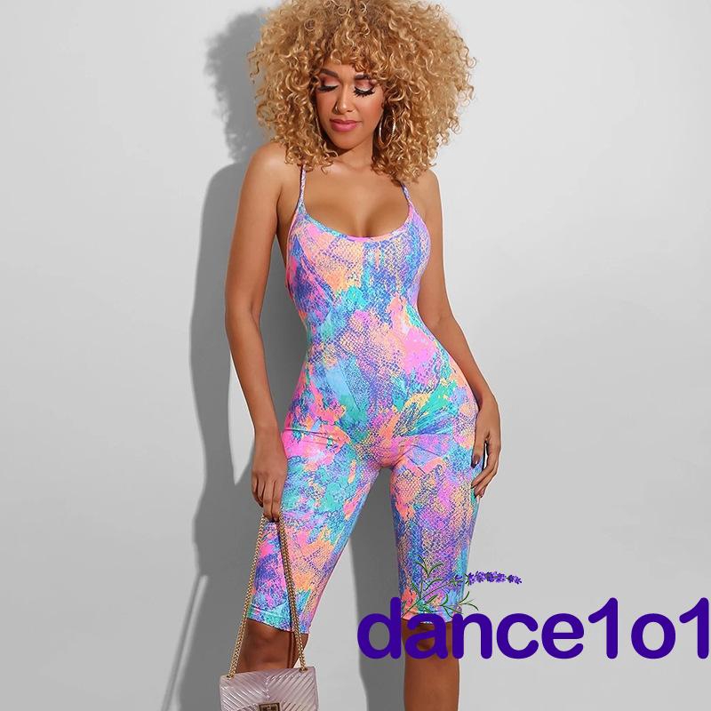 Jumpsuit sát nách in họa tiết thiết kế hở lưng quyến rũ | BigBuy360 - bigbuy360.vn