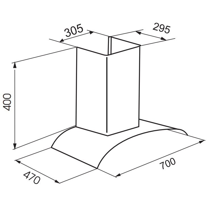 Máy hút mùi kính cong Faster FSN 3388C1-70 (Kích thước 70cm, Bảo Hành Chính Hãng 24 Tháng)