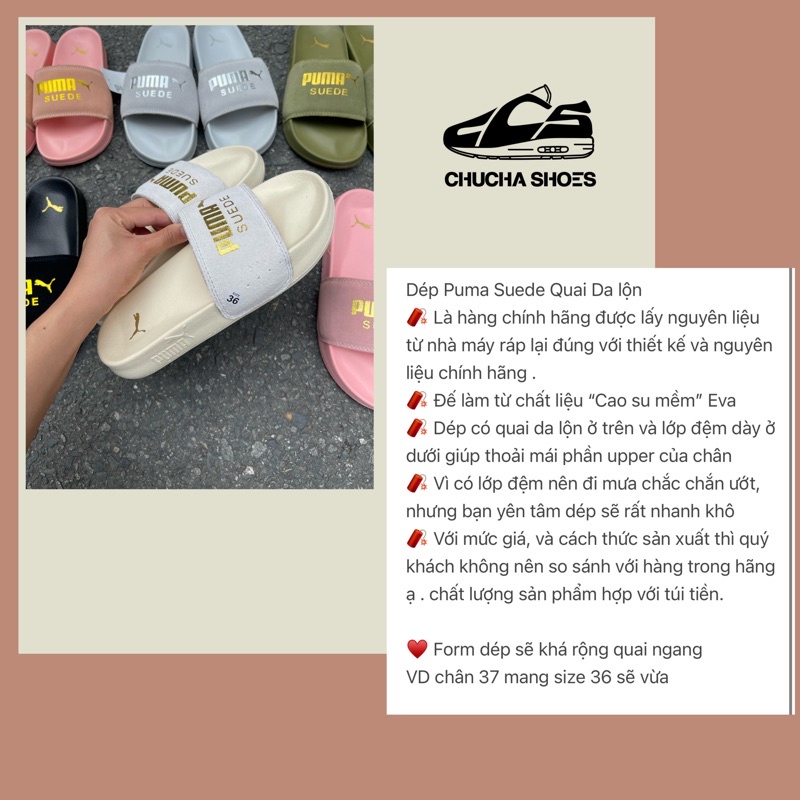 Dép Puma Quai Da lộn Nhiều Màu