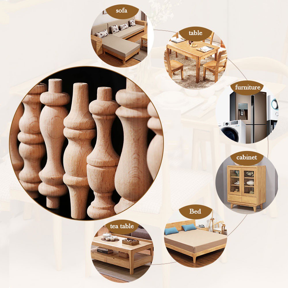 YEW Multi Styles Furniture Foot Legs European Style Home Decor Vintage Wood Carved Accessories Decoration Crafts High Quality Solid Cabinet Seat Feets