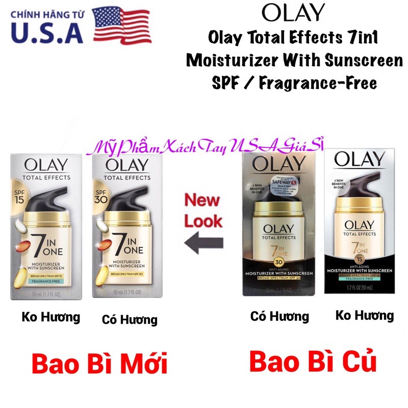 [HàngMỹ]Kem Dưỡng Da Chống Lão Hoá Olay Total Effects 7 in One Moisturizer Sunscreen SPF 30