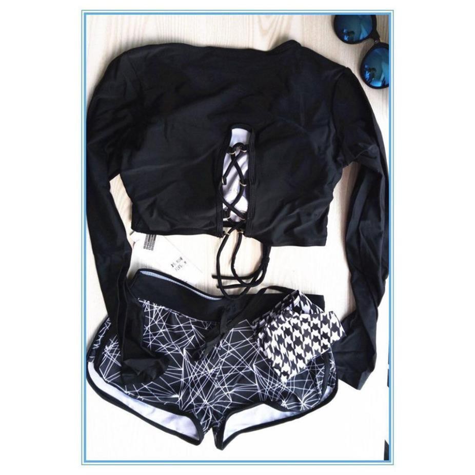 Lẻ Áo Bơi Nữ Dài Tay, Áo Bơi Nữ Đan Dây Lưng Quyến Rũ SAVVY  ཾ  ཾ ་ xịn | BigBuy360 - bigbuy360.vn