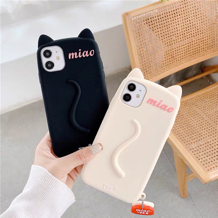 Ốp Điện Thoại Mềm Gắn Móc Khóa Hình Dấu Chân Mèo Dễ Thương Cho iPhone 7 8 7 plus 8 pl