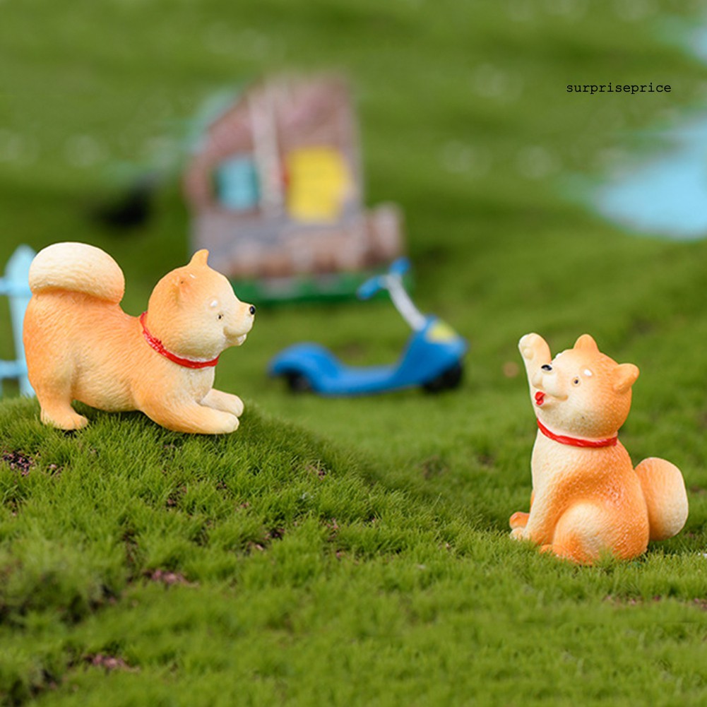 Búp bê mô hình trang trí bãi cỏ sân vườn hình chú chó resin đáng yêu