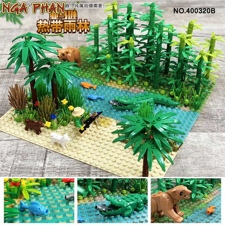 Rừng Mưa Nhiệt Đới Tuyệt Đẹp Lego DIY Đồ Chơi Xếp Hình Lắp Ráp