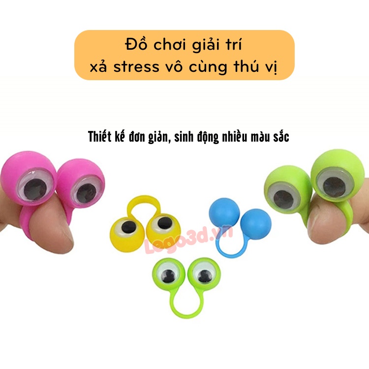Đồ chơi nhẫn đeo ngón tay Hapi Toys - Đồ chơi nhẫn hình mắt vui nhộn bằng nhựa Nhẫn mắt giả di chuyển nhiều màu