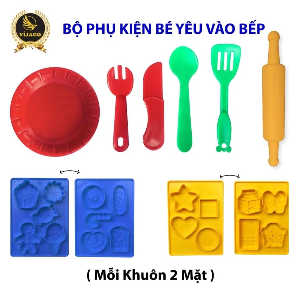 Hộp Đất Nặn An Toàn Kèm Khuôn Cho Bé Sáng Tạo Hoa Qủa Con Vật Hàng Việt Nam
