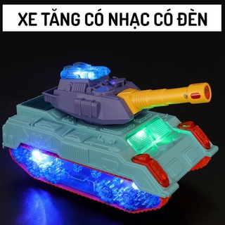 Xe tăng đồ chơi có nhạc có đèn, xe tăng dùng pin