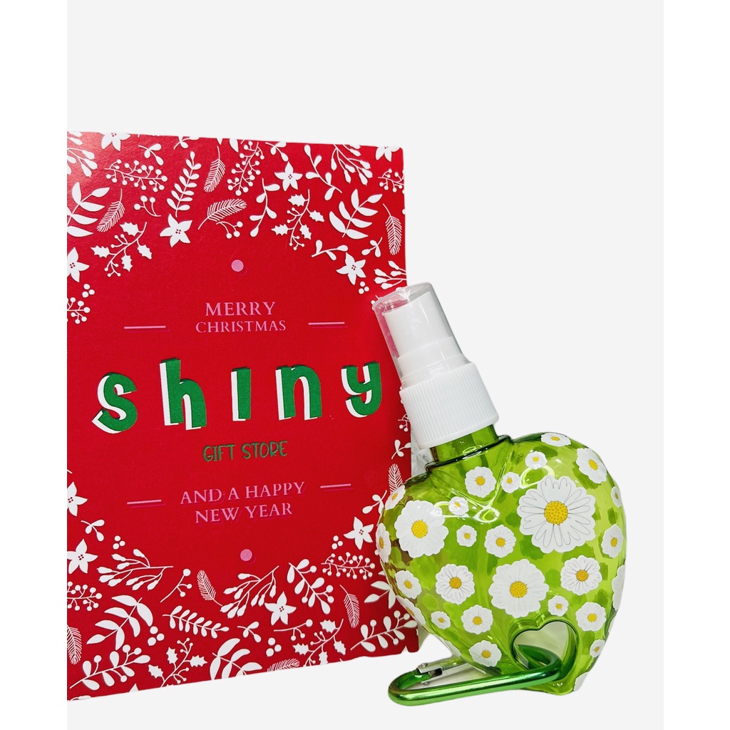 Bình xịt trái tim hình hoa cúc 50ml Kèm sticker và móc treo tiện dụng