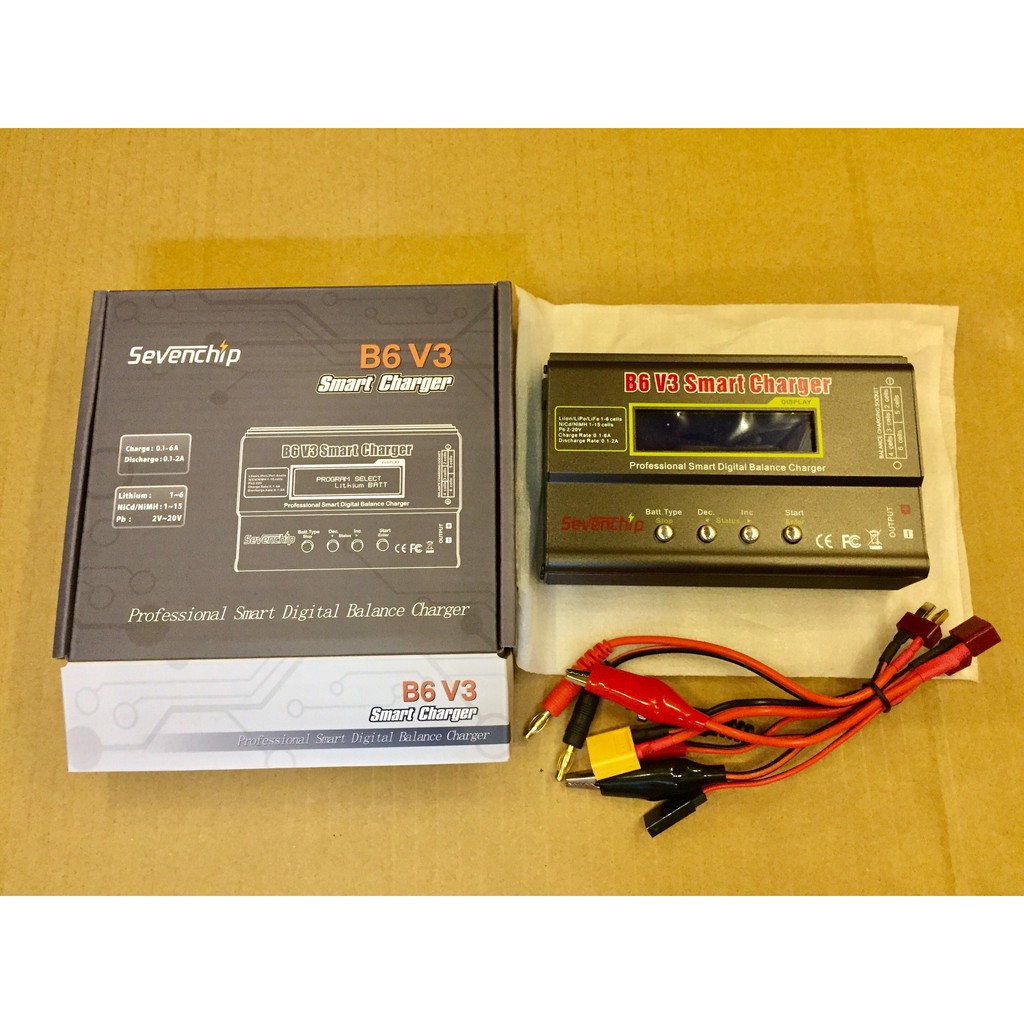 BỘ SẠC B6 MINI SEVENCHIP chính hãng dùng cho đồ chơi RC cân bằng điện đo dung lượng pin, ắc quy imax B6 mini 80W 5A DC