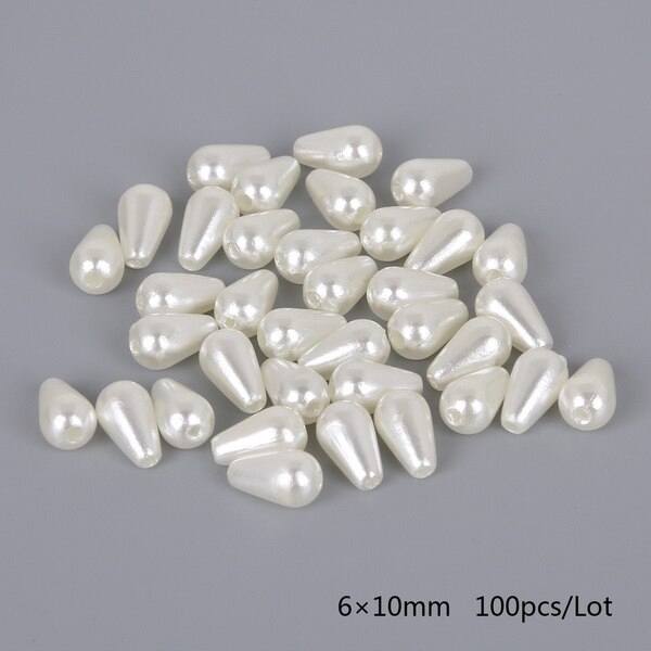 Hạt xỏ hai lỗ bằng acrylic giả ngọc trai dùng làm trang sức thời trang diy