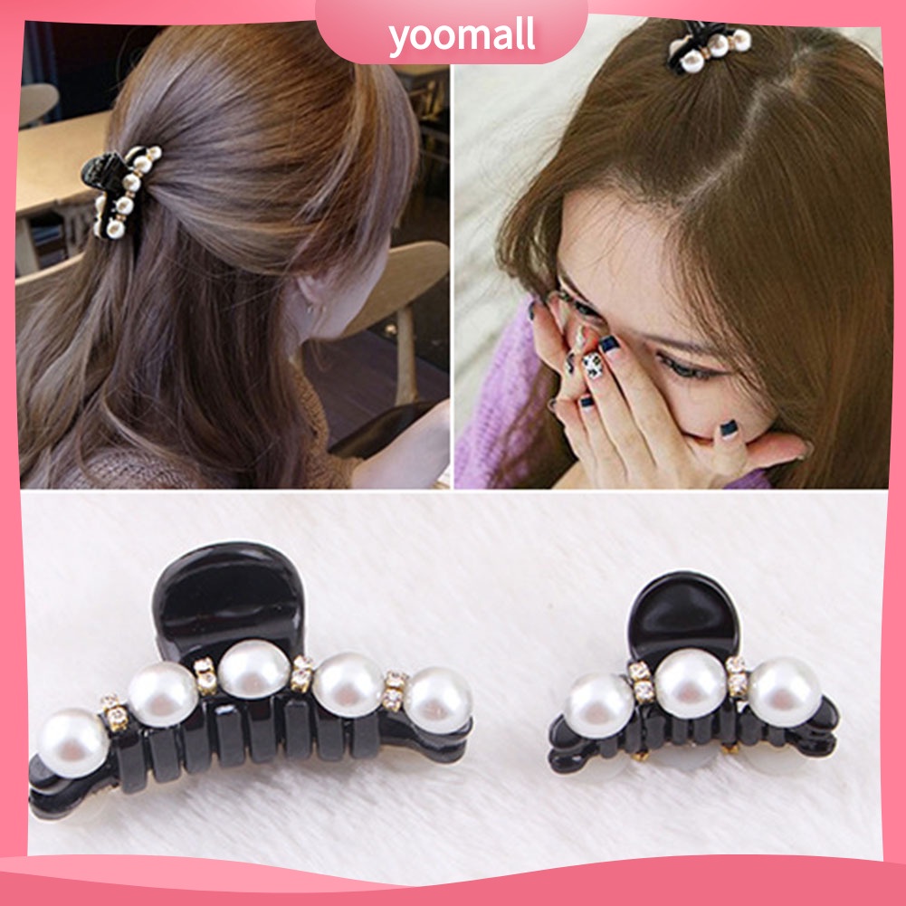 Kẹp tóc nữ đính đá và ngọc trai giả thời trang thanh lịch