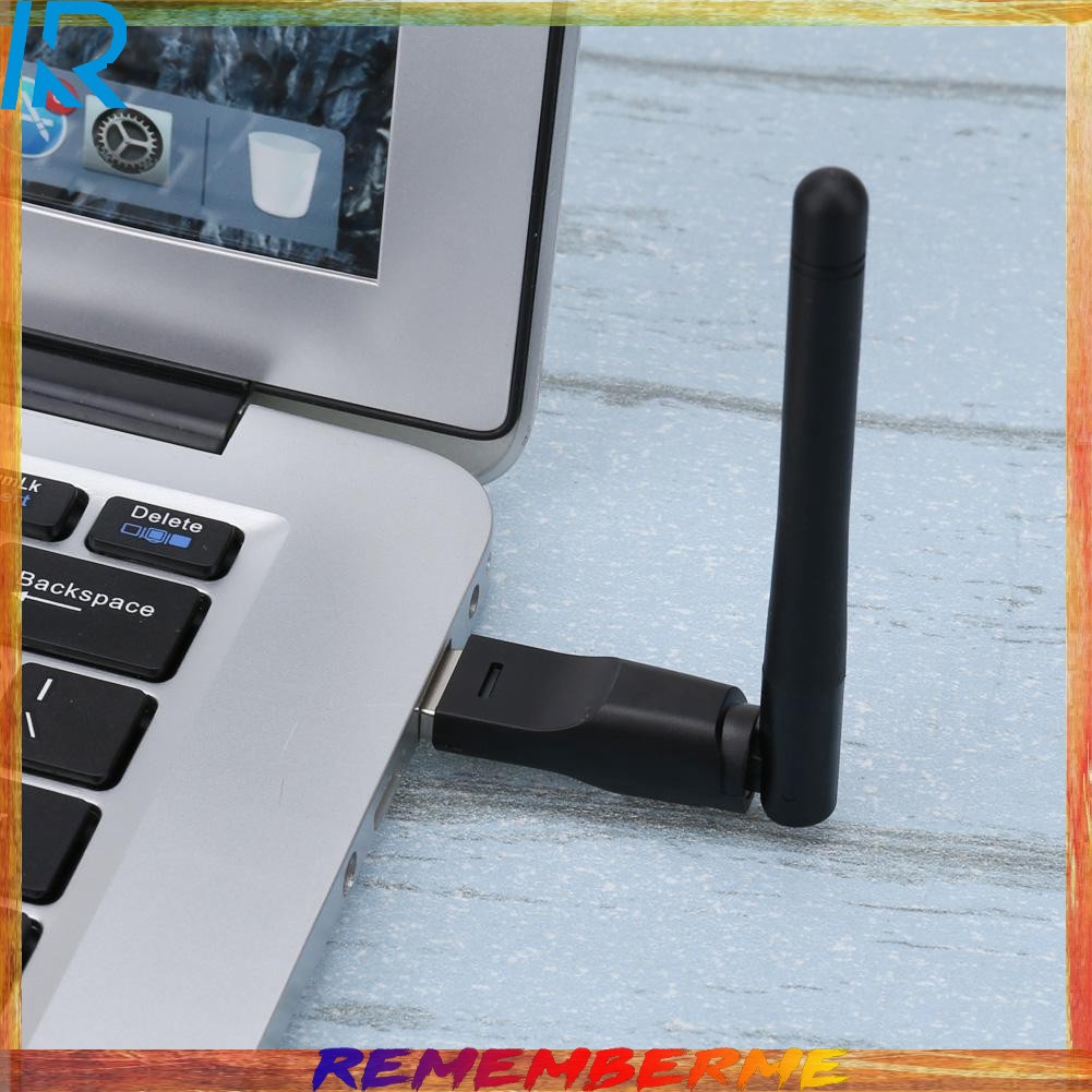 【Rememberme】150Mbps USB 802.11n Wi-Fi Ethernet Wireless Adapter Card with 2dbi Antenna Bla