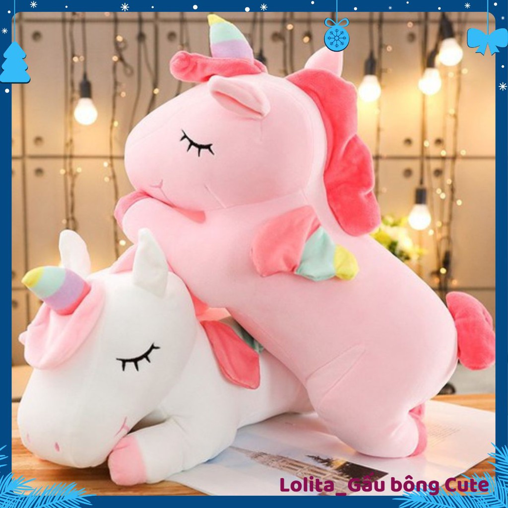 Gấu bông gối ôm ngựa kỳ lân ngựa pony vải co dãn 4 chiều hàng cao cấp