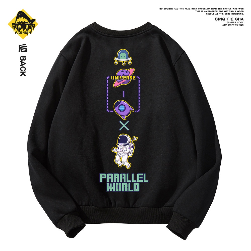 Áo Sweater hành tinh 2 màu đen trắng Unisex, áo nỉ bông,áo cool ngầu nhiều size (N371)