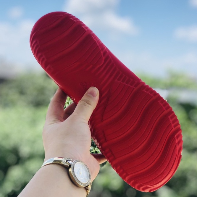 Dép Alphabounce adidas ♥️FREESHIP +hộp♥️ quai ngang nam nữ màu đỏ 3 sọc trắng chất xịn 1-1