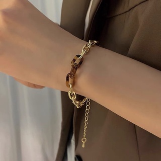 Lắc Tay Xích Vàng Mix Xích Đá Dành Cho Nữ