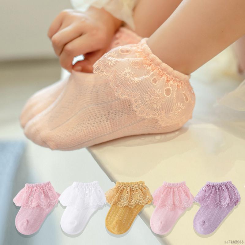 Vớ Cotton Phối Ren Mềm Mại Cho Bé