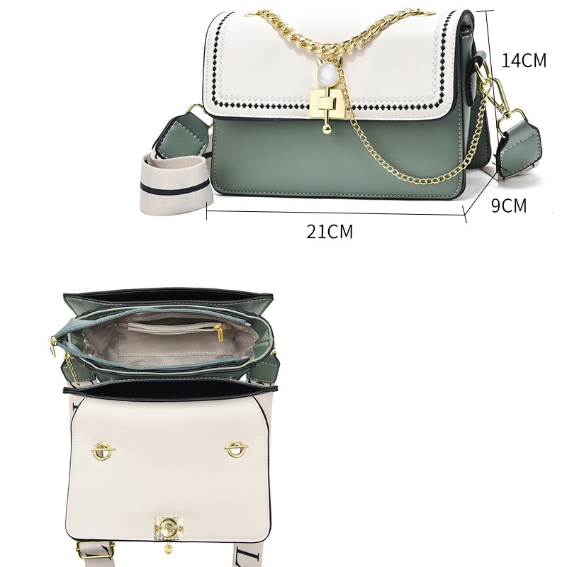 Túi Xách Đeo Vai Hình Vuông Cỡ Nhỏ Màu Sắc Tương Phản Phong Cách Hàn Quốc Cho Nữ