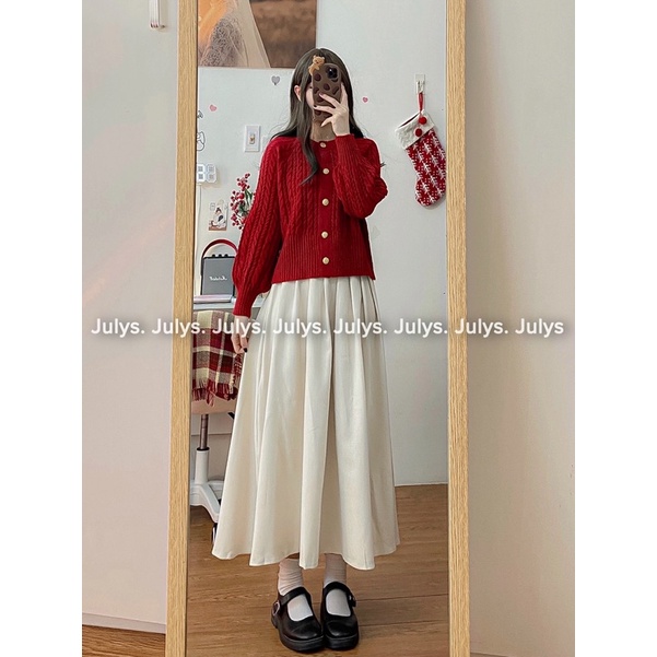 Chân váy xếp li dáng dài vintage mã 22001 (ảnh thật shop chụp kèm video) | BigBuy360 - bigbuy360.vn