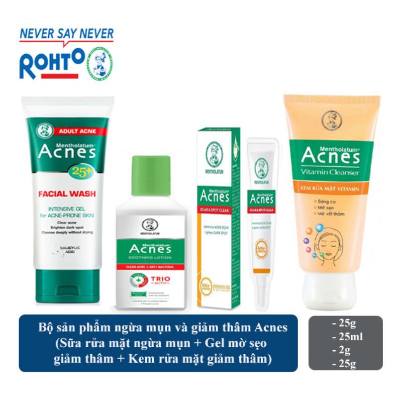 COMBO 4 SẢN PHẨM NGỪA MỤN VÀ GIẢM THÂM ACNES | BigBuy360 - bigbuy360.vn