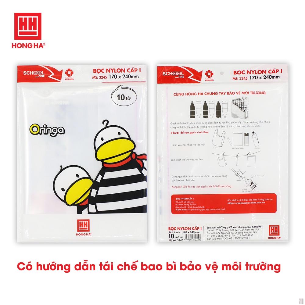 Bọc vở nilon cấp I Hồng Hà (3245) tập 10 chiếc .