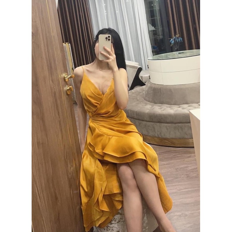 Váy lụa hai dây đuôi cá