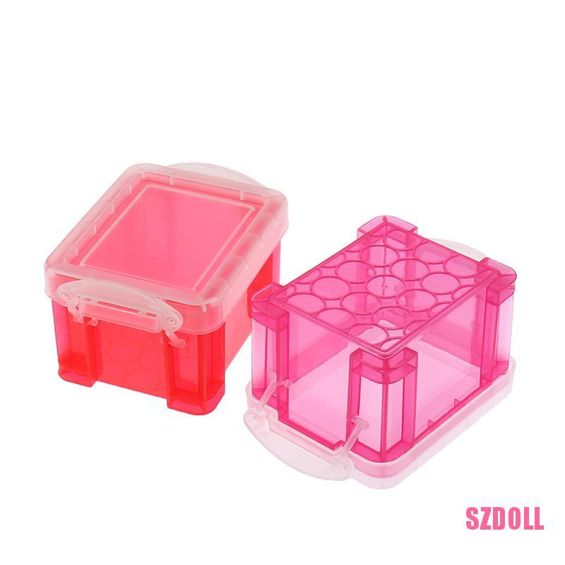 Set 2 Hộp Đựng Đồ Chơi Búp Bê Mini Bằng Nhựa Dễ Thương Cho Bé