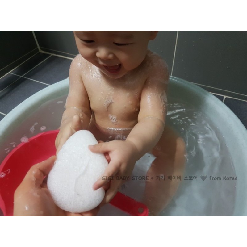 <건조형> Bông tắm hữu cơ bọt biển Murmur Baby Pure Konjac <sơ sinh/trẻ em> made in korea