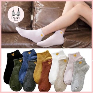 [Hàng xịn] Set 5 Đôi Tất Trái Tim Cổ Ngắn Sợi Dệt Vàng Kim ( Kèm Túi Rút )