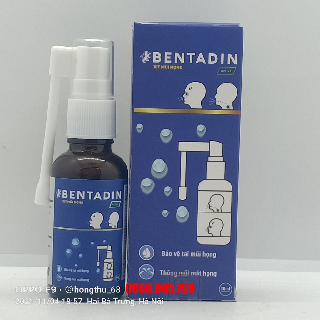 Xịt mũi họng BENTADIN Ative chai 30ml